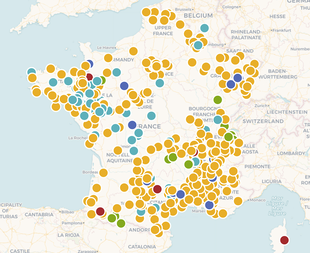 Carte des initiatives citoyennes d'Énergie Partagée